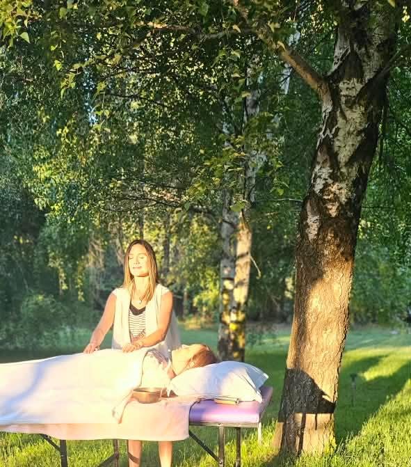 Sesión de Reiki al aire libre